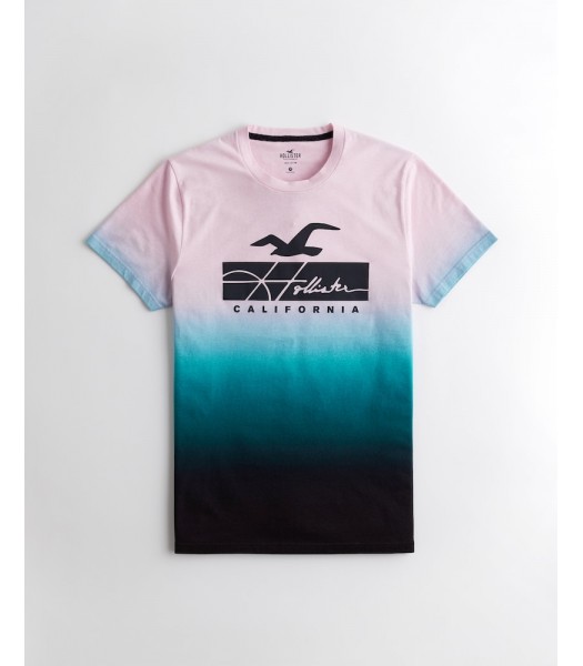 Hollister Pink To Black Ombre Graphic Tee
